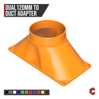 Dual 120mm PC Fan Duct Adapter 3 4 5 Inch | CUBEIFY