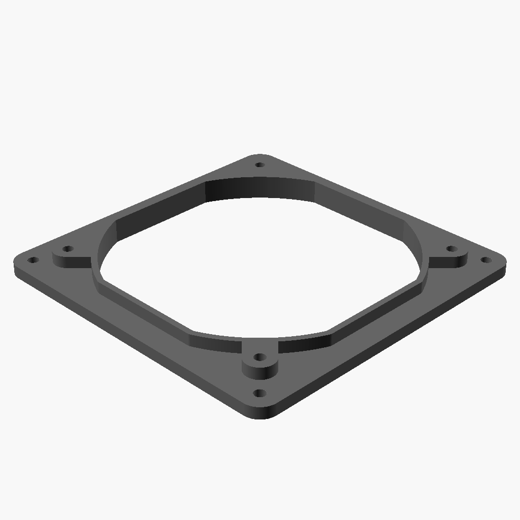 10mm 120mm 140mm PC fan adapter round to shroud F2 tabs CUBEIFY