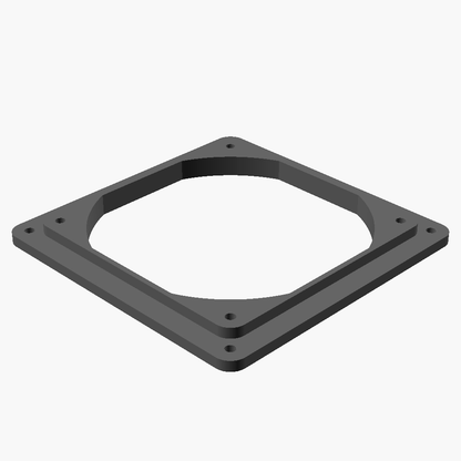 10mm 120mm 140mm PC fan adapter round to shroud no tabs CUBEIFY