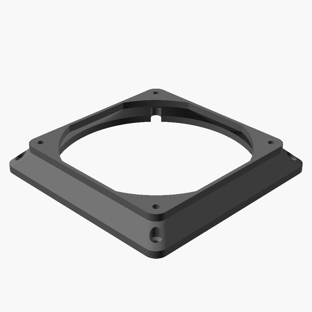 20mm 120mm 140mm PC fan adapter round to shroud no tabs CUBEIFY