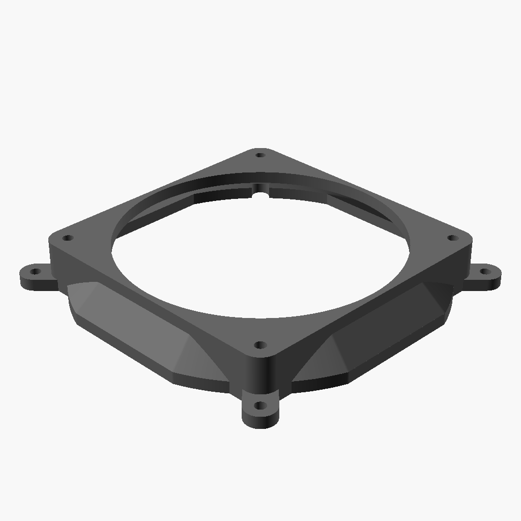 20mm 120mm 140mm PC fan adapter shroud to round F1 tabs CUBEIFY