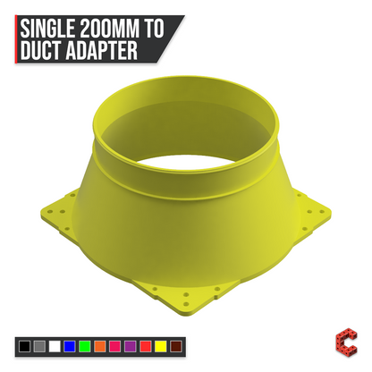200mm PC Fan Duct Adapter 3 to 8 Inch High Temperature | CUBEIFY