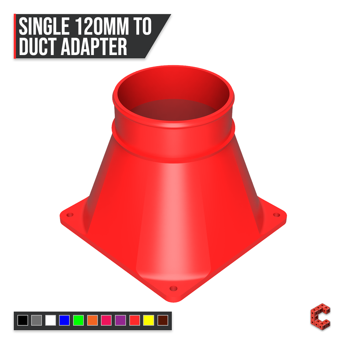 120mm PC Fan Duct Adapter 3 4 5 Inch | CUBEIFY