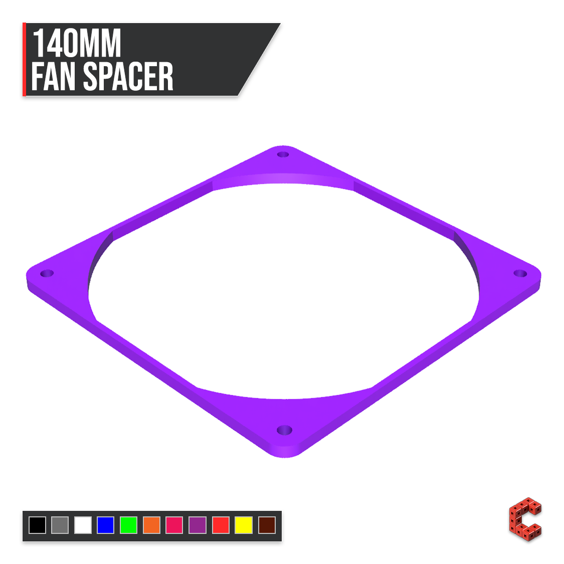 140mm pc fan spacer riser cubeify