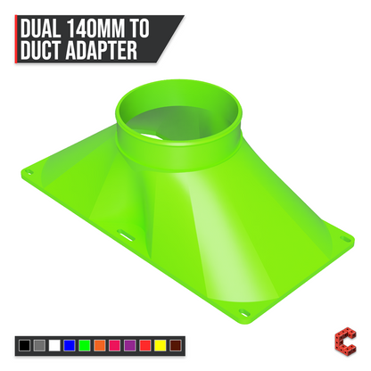 Dual 140mm PC Fan Duct Adapter 3 4 5 Inch | CUBEIFY