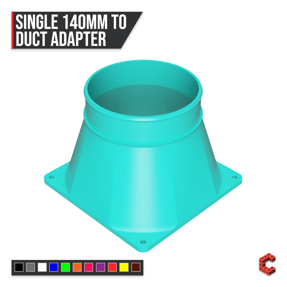 140mm PC Fan Duct Adapter 3 4 5 Inch | CUBEIFY