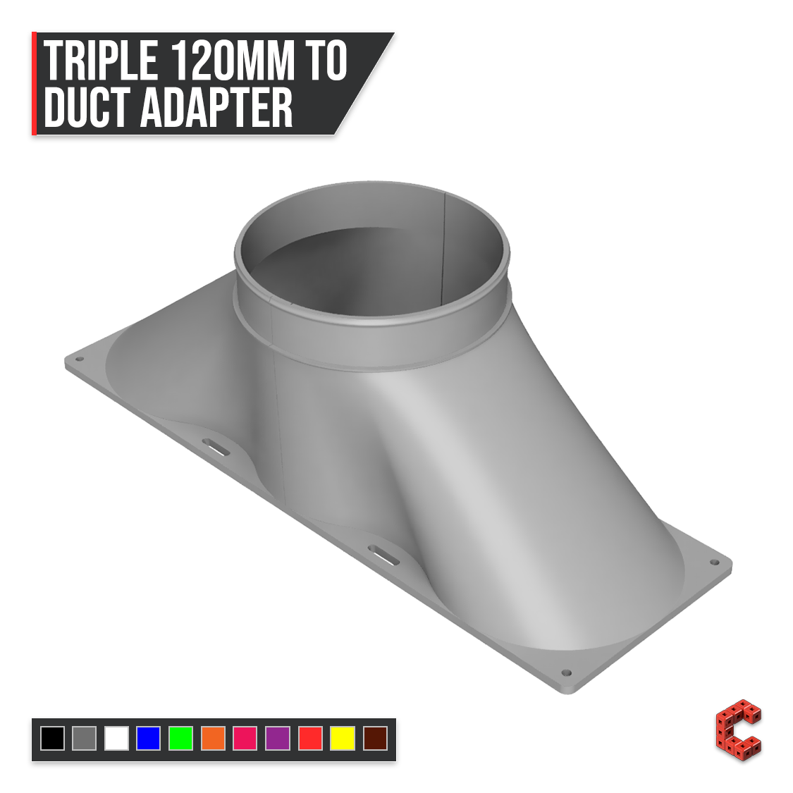Triple 120mm PC Fan Duct Adapter 3 to 8 Inch | CUBEIFY