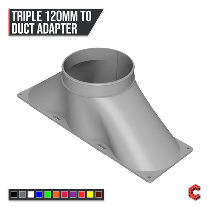 Triple 120mm PC Fan Duct Adapter 3 to 8 Inch | CUBEIFY