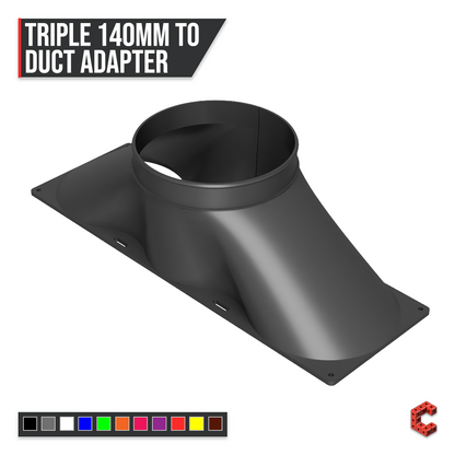 Triple 140mm PC Fan Duct Adapter 3 to 8 Inch | CUBEIFY