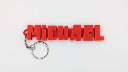 personalised 3d printed name keyring cubeify