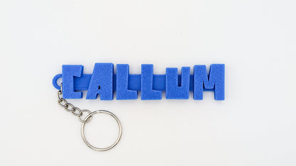 personalised 3d printed name keyring cubeify