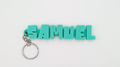 personalised 3d printed name keyring cubeify