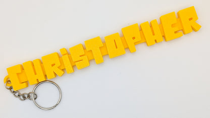 personalised 3d printed name keyring cubeify